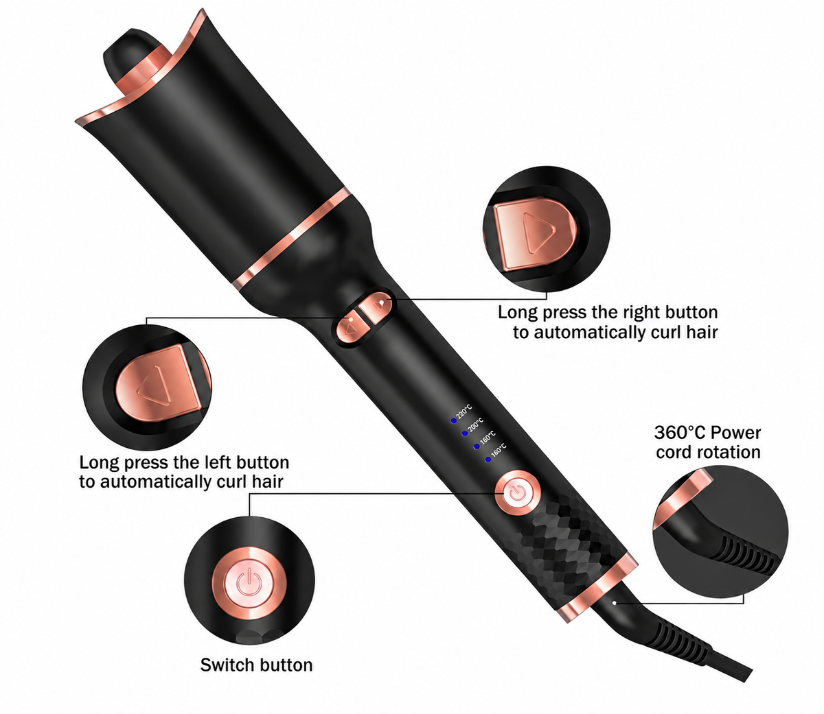 Calumel CurlOne™ — Automatic Rotating Hair Curler